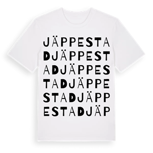 Jäppestad ordlek t-shirt – ekologisk bomull t-shirt från Pinshirt