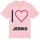 Pink Cotton t-shirt med Jag älskar Jeriko t-shirt stort tryck