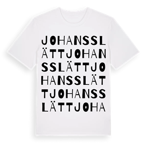 Johans Slätt ordlek t-shirt – ekologisk bomull t-shirt från Pinshirt