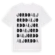 White t-shirt med Jorddal ordlek t-shirt