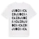 White t-shirt med Judebacken ordlek t-shirt