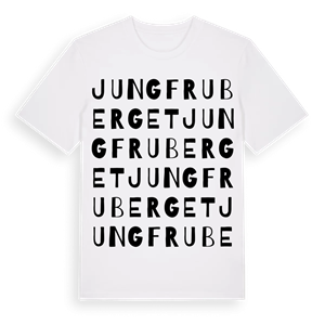 Jungfruberget ordlek t-shirt – ekologisk bomull t-shirt från Pinshirt