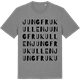 Mid Heather Gray t-shirt med Jungfrukullen ordlek t-shirt