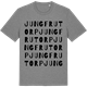 Mid Heather Gray t-shirt med Jungfrutorp ordlek t-shirt
