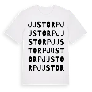 Justorp ordlek t-shirt – ekologisk bomull t-shirt från Pinshirt