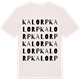 Vintage White t-shirt med Kalorp ordlek t-shirt