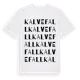 White t-shirt med Kalvefall ordlek t-shirt