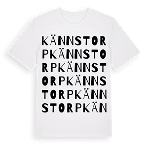 Kännstorp ordlek t-shirt – ekologisk bomull t-shirt från Pinshirt