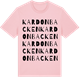 Pink Cotton t-shirt med Kardonbacken ordlek t-shirt