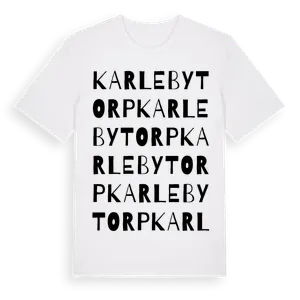 Karlebytorp ordlek t-shirt – ekologisk bomull t-shirt från Pinshirt