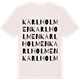 Vintage White t-shirt med Karlholmen ordlek t-shirt