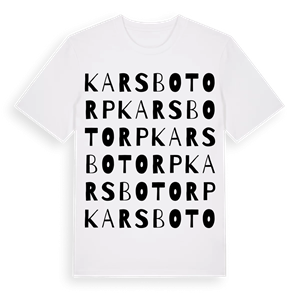 Karsbotorp ordlek t-shirt – ekologisk bomull t-shirt från Pinshirt
