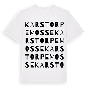 Karstorpemosse ordlek t-shirt – ekologisk bomull t-shirt från Pinshirt