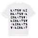White t-shirt med Katsviken ordlek t-shirt