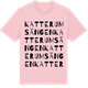 Pink Cotton t-shirt med Katterumsängen ordlek t-shirt
