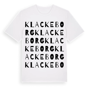 Klackeborg ordlek t-shirt – ekologisk bomull t-shirt från Pinshirt