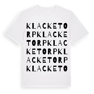 Klacketorp ordlek t-shirt – ekologisk bomull t-shirt från Pinshirt