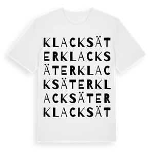 Klacksäter ordlek t-shirt – ekologisk bomull t-shirt från Pinshirt