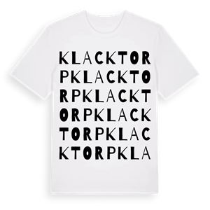 Klacktorp ordlek t-shirt – ekologisk bomull t-shirt från Pinshirt