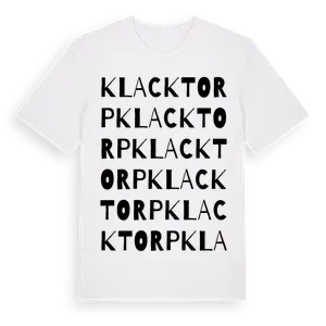 Klacktorp ordlek t-shirt – ekologisk bomull t-shirt från Pinshirt