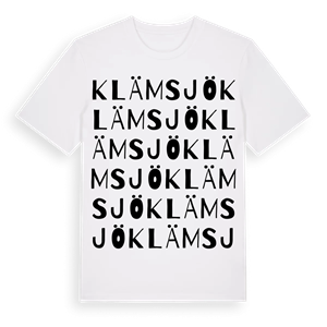 Klämsjö ordlek t-shirt – ekologisk bomull t-shirt från Pinshirt
