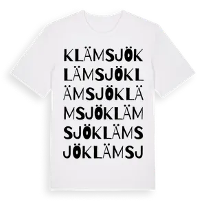 Klämsjö ordlek t-shirt – ekologisk bomull t-shirt från Pinshirt