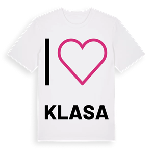 Jag älskar Klasa t-shirt stort tryck – ekologisk bomull t-shirt från Pinshirt