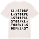 Vintage White t-shirt med Klastorp ordlek t-shirt