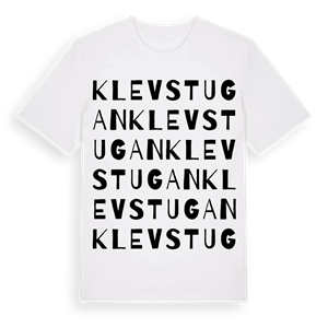 Klevstugan ordlek t-shirt – ekologisk bomull t-shirt från Pinshirt
