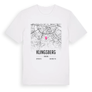 Klingsberg karta t-shirt – ekologisk bomull t-shirt från Pinshirt