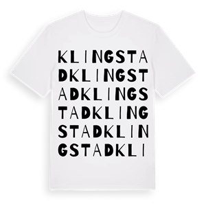 Klingstad ordlek t-shirt – ekologisk bomull t-shirt från Pinshirt