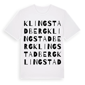 Klingstadberg ordlek t-shirt – ekologisk bomull t-shirt från Pinshirt