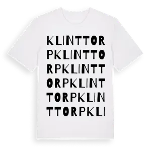 Klinttorp ordlek t-shirt – ekologisk bomull t-shirt från Pinshirt