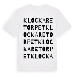 Klockaretorpet ordlek t-shirt – ekologisk bomull t-shirt från Pinshirt