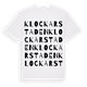 White t-shirt med Klockarstaden ordlek t-shirt