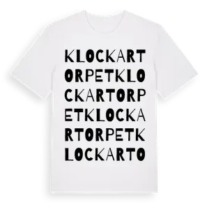 Klockartorpet ordlek t-shirt – ekologisk bomull t-shirt från Pinshirt