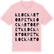 Pink Cotton t-shirt med Klockartorpet ordlek t-shirt