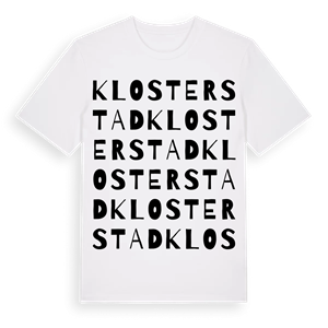 Klosterstad ordlek t-shirt – ekologisk bomull t-shirt från Pinshirt