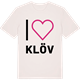 Vintage White t-shirt med Jag älskar Klöv t-shirt stort tryck