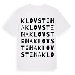 Klovstena ordlek t-shirt – ekologisk bomull t-shirt från Pinshirt