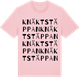 Pink Cotton t-shirt med Knäktstäppan ordlek t-shirt