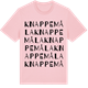 Pink Cotton t-shirt med Knappemåla ordlek t-shirt
