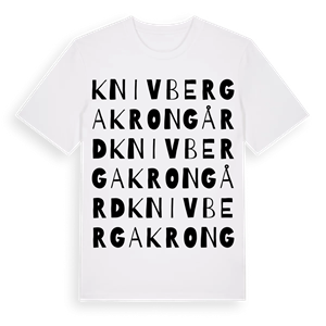 Knivberga Krongård ordlek t-shirt – ekologisk bomull t-shirt från Pinshirt
