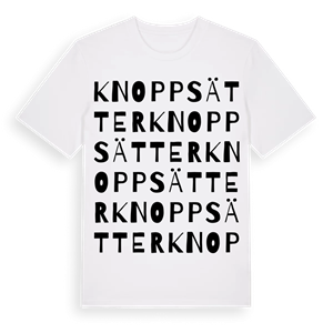 Knoppsätter ordlek t-shirt – ekologisk bomull t-shirt från Pinshirt