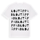 White t-shirt med Kojtäppan ordlek t-shirt
