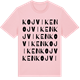 Pink Cotton t-shirt med Kojviken ordlek t-shirt