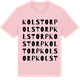 Pink Cotton t-shirt med Kolstorp ordlek t-shirt