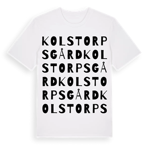 Kolstorps gård ordlek t-shirt – ekologisk bomull t-shirt från Pinshirt