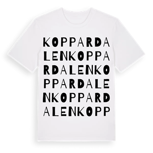 Koppardalen ordlek t-shirt – ekologisk bomull t-shirt från Pinshirt