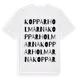 White t-shirt med Kopparholmarna ordlek t-shirt